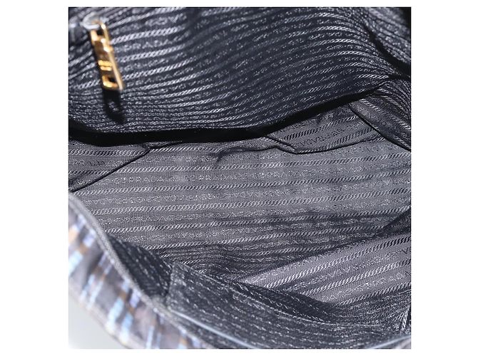 PRADA Tote Bag Nylon Navy Gold Tone Auth 192816A Marineblau - Ansicht 11