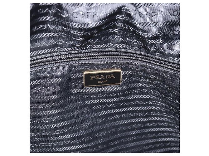PRADA Tote Bag Nylon Navy Gold Tone Auth 192816A Marineblau - Ansicht 18