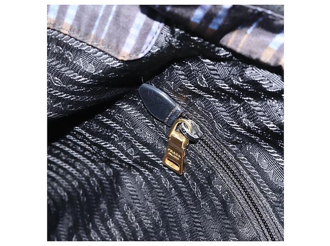 PRADA Tote Bag Nylon Navy Gold Tone Auth 192816A Marineblau - Ansicht 21