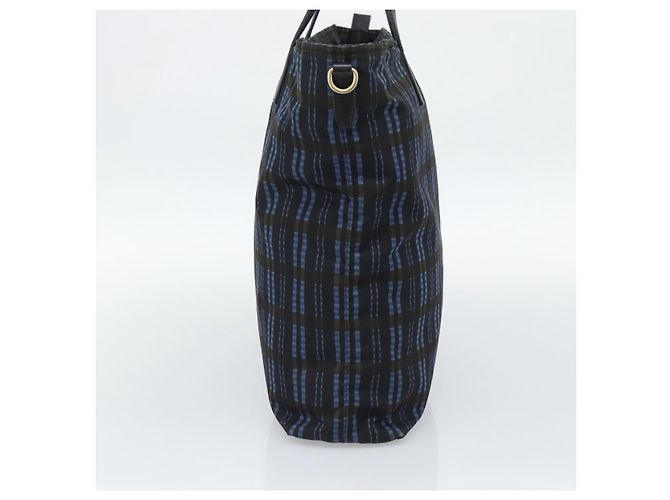 PRADA Tote Bag Nylon Navy Gold Tone Auth 192816A Marineblau - Ansicht 3