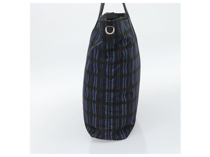 PRADA Tote Bag Nylon Navy Gold Tone Auth 192816A Marineblau - Ansicht 4