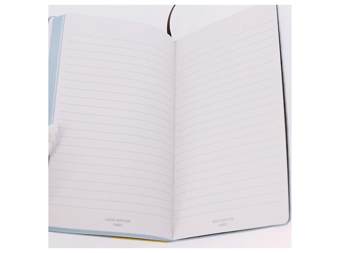 LOUIS VUITTON Notebook MM Jane Note Cover Light Blue GI1119 LV Auth 190665M - view 10