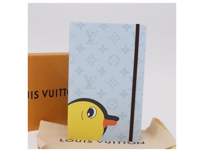 LOUIS VUITTON Notebook MM Jane Note Cover Light Blue GI1119 LV Auth 190665M - view 12