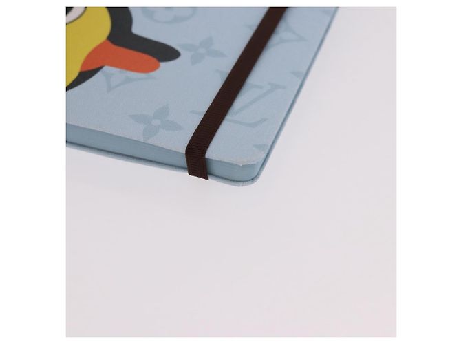 LOUIS VUITTON Notebook MM Jane Note Cover Light Blue GI1119 LV Auth 190665M - view 15