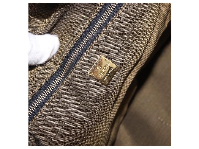 FENDI Zucca Canvas Vanity Hand Bag Brown Gold Auth 191739 Golden - view 19