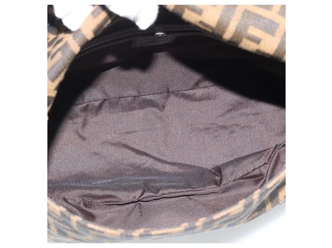FENDI Zucca Canvas Mamma Baguette Shoulder Bag Marrone Nero Autentico BA14486V - vista 10