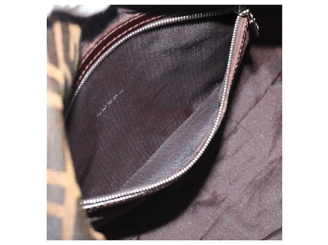 FENDI Zucca Canvas Mamma Baguette Shoulder Bag Marrone Nero Autentico BA14486V - vista 22