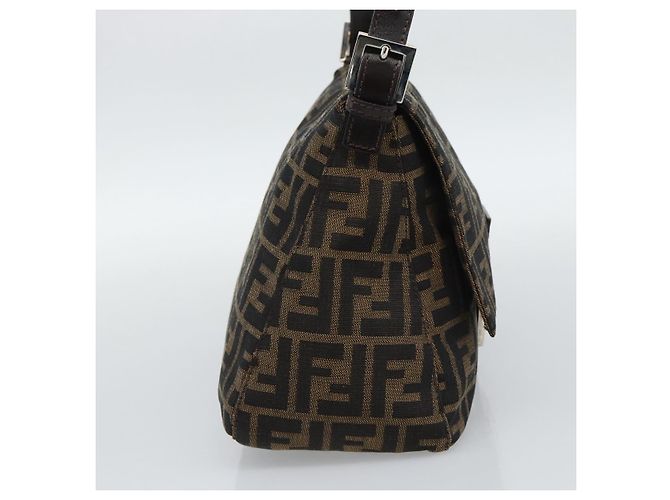FENDI Zucca Canvas Mamma Baguette Shoulder Bag Marrone Nero Autentico BA14486V - vista 3