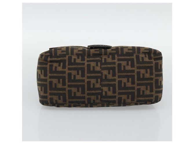 FENDI Zucca Canvas Mamma Baguette Shoulder Bag Marrone Nero Autentico BA14486V - vista 5