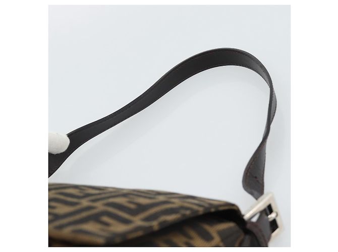 FENDI Zucca Canvas Mamma Baguette Shoulder Bag Marrone Nero Autentico BA14486V - vista 8