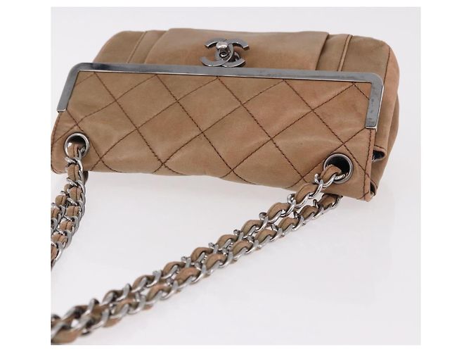 CHANEL Matelasse Chain Handbag Lammleder Braun Silber CC Auth yk20623A - Ansicht 7