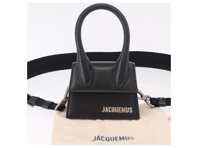 Borsa a tracolla JACQUEMUS in pelle 2way Black Silver Auth 191657V Nero Argento - vista 12