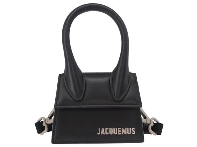 Borsa a tracolla JACQUEMUS in pelle 2way Black Silver Auth 191657V Nero Argento - vista 13