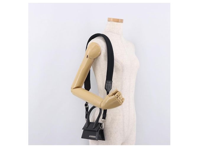 Borsa a tracolla JACQUEMUS in pelle 2way Black Silver Auth 191657V Nero Argento - vista 23
