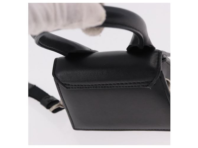 Borsa a tracolla JACQUEMUS in pelle 2way Black Silver Auth 191657V Nero Argento - vista 6