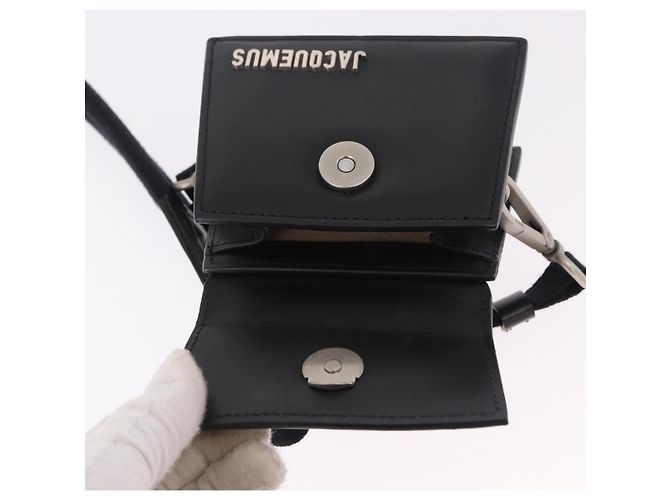 Borsa a tracolla JACQUEMUS in pelle 2way Black Silver Auth 191657V Nero Argento - vista 9