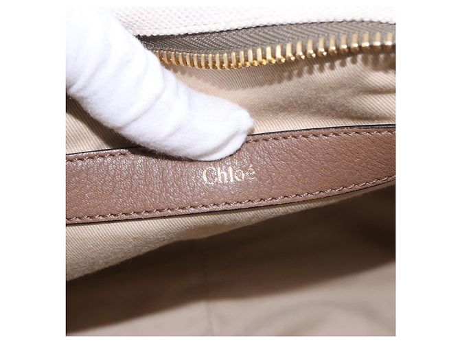Chloé Borsa Chloe in Pelle 2way Marrone Oro Auth BA14477A D'oro - vista 21