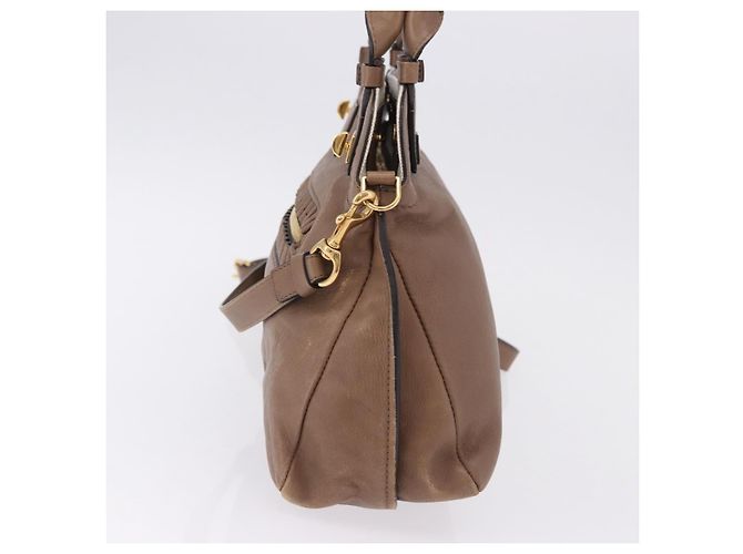 Chloé Borsa Chloe in Pelle 2way Marrone Oro Auth BA14477A D'oro - vista 3