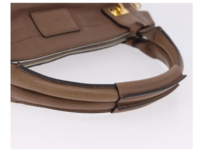 Chloé Borsa Chloe in Pelle 2way Marrone Oro Auth BA14477A D'oro - vista 7