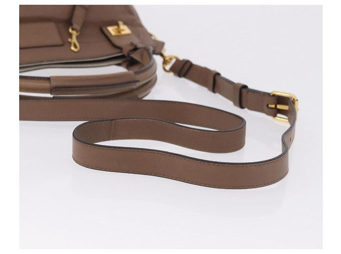 Chloé Borsa Chloe in Pelle 2way Marrone Oro Auth BA14477A D'oro - vista 8