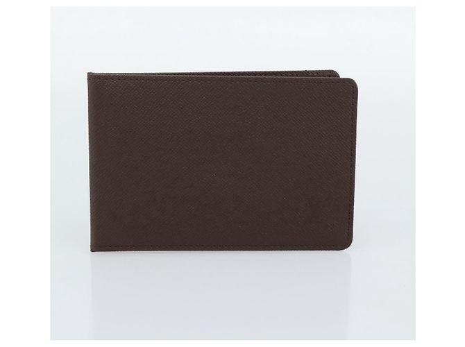 LOUIS VUITTON Tarjetero Taiga Billfold 2 Set Epicea Grizzly LV Auth 192414 Castaño - vista 9
