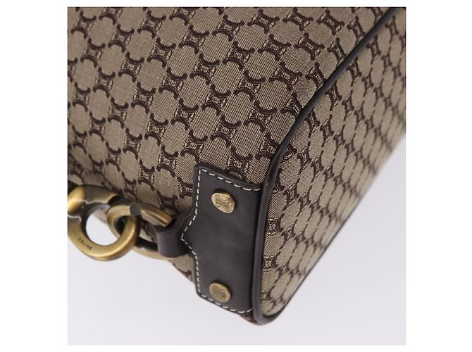 Céline Borsa Boston CELINE in tela Macadam Beige con finiture dorate Auth 192830A - vista 15
