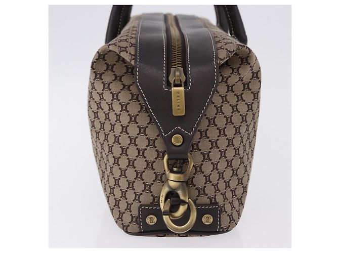 Céline Borsa Boston CELINE in tela Macadam Beige con finiture dorate Auth 192830A - vista 4