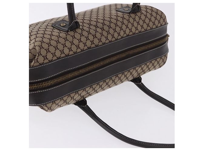 Céline Borsa Boston CELINE in tela Macadam Beige con finiture dorate Auth 192830A - vista 6
