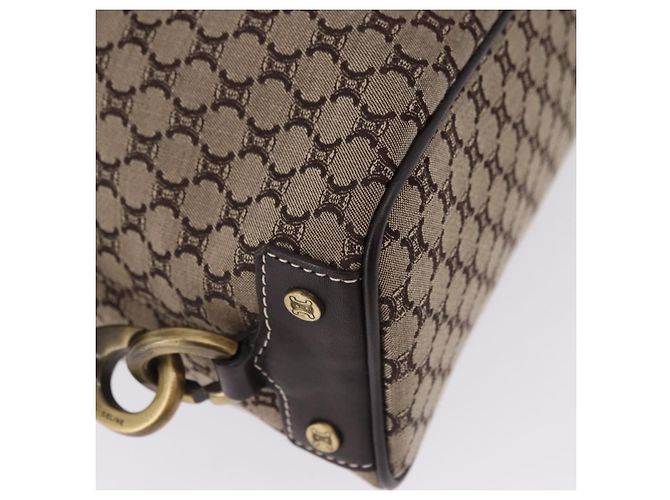 Céline Borsa Boston CELINE in tela Macadam Beige con finiture dorate Auth 192830A - vista 9