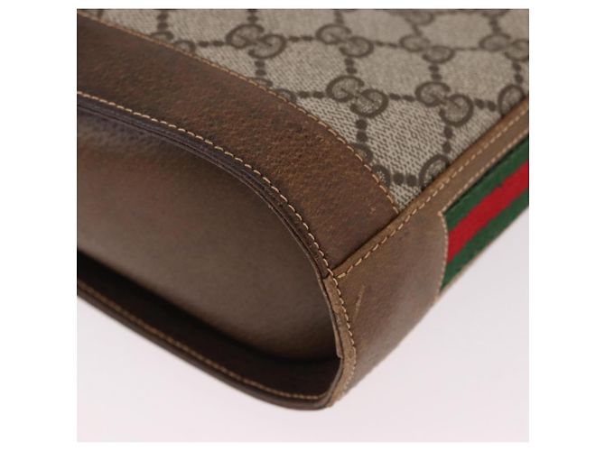 Borsa a tracolla GUCCI GG Supreme Web Sherry Line PVC Beige Oro Auth 191908 D'oro - vista 16