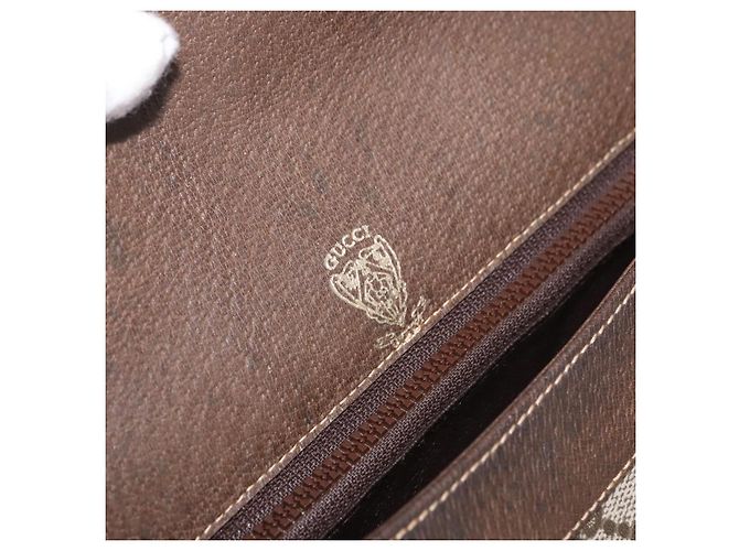 Borsa a tracolla GUCCI GG Supreme Web Sherry Line PVC Beige Oro Auth 191908 D'oro - vista 18