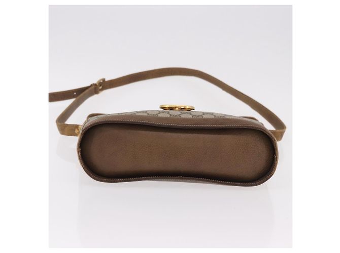 Borsa a tracolla GUCCI GG Supreme Web Sherry Line PVC Beige Oro Auth 191908 D'oro - vista 5