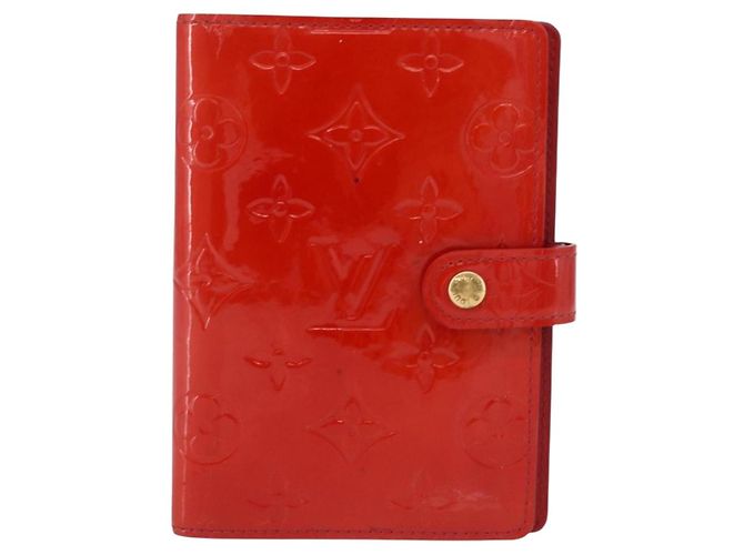 LOUIS VUITTON Monogram Vernis Agenda PM Planner Cover Red R21016 Auth BA14403 Rouge - vue 13