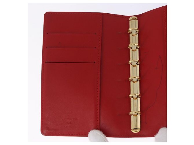 LOUIS VUITTON Monogram Vernis Agenda PM Planner Cover Red R21016 Auth BA14403 Rouge - vue 19