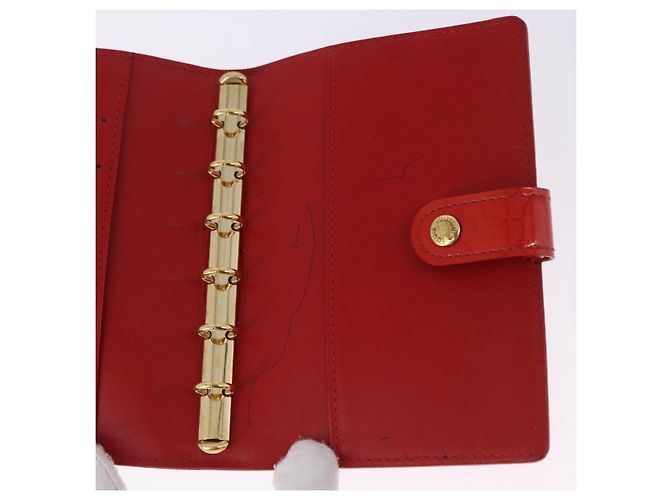 LOUIS VUITTON Monogram Vernis Agenda PM Planner Cover Red R21016 Auth BA14403 Rouge - vue 20