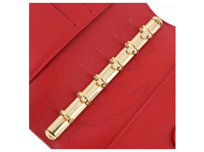 LOUIS VUITTON Monogram Vernis Agenda PM Planner Cover Red R21016 Auth BA14403 Rouge - vue 23