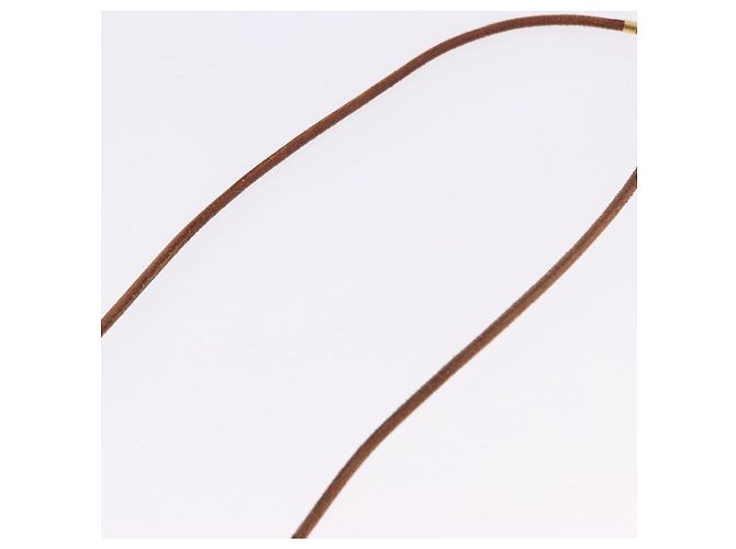 Hermès Collar HERMES Shuval de cuero marrón Auth bs36204 Castaño - vista 10