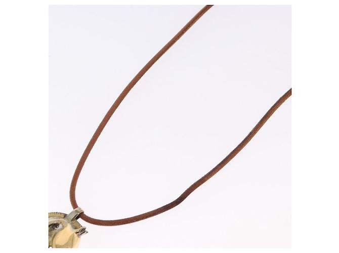 Hermès Collar HERMES Shuval de cuero marrón Auth bs36204 Castaño - vista 9