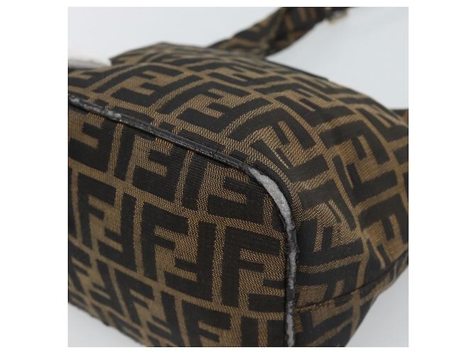 Borsa a Spalla FENDI Mamma Baguette in Tela Zucca Marrone Oro Auth 192273 D'oro - vista 15
