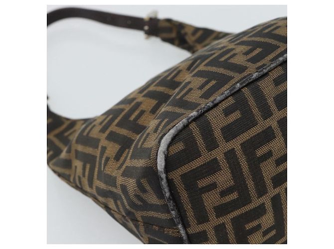 Borsa a Spalla FENDI Mamma Baguette in Tela Zucca Marrone Oro Auth 192273 D'oro - vista 16
