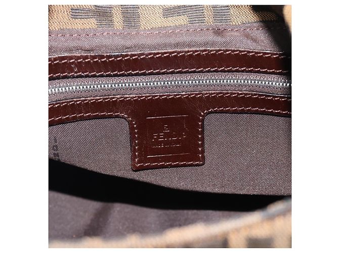 Borsa a Spalla FENDI Mamma Baguette in Tela Zucca Marrone Oro Auth 192273 D'oro - vista 18