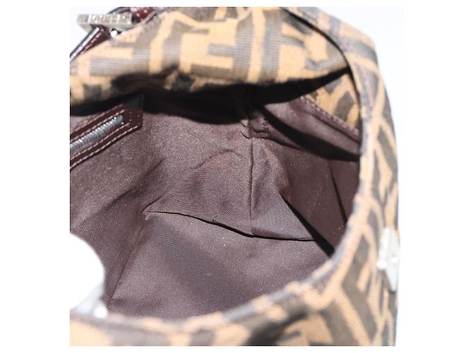 Borsa a Spalla FENDI Mamma Baguette in Tela Zucca Marrone Oro Auth 192273 D'oro - vista 19