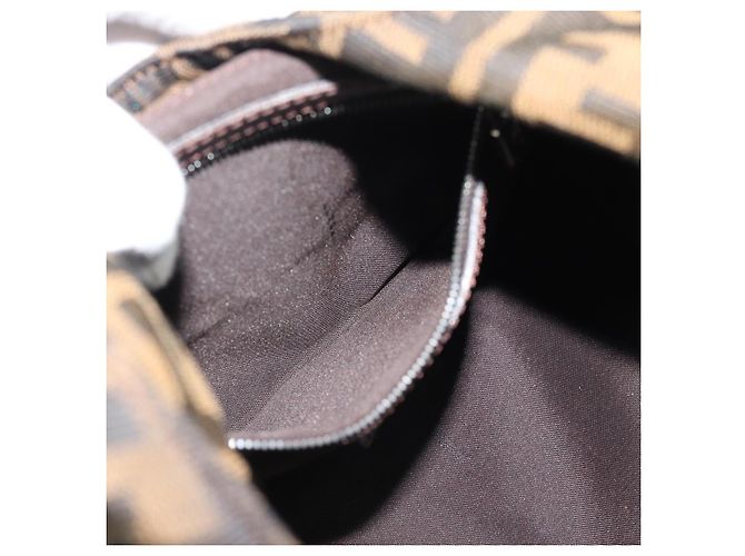 Borsa a Spalla FENDI Mamma Baguette in Tela Zucca Marrone Oro Auth 192273 D'oro - vista 22