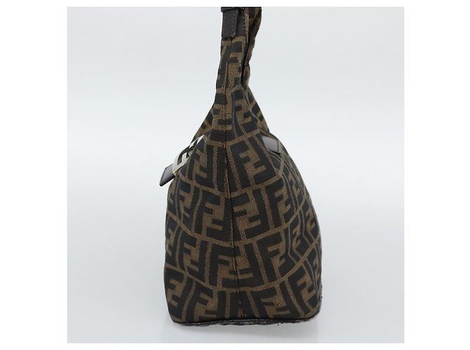 Borsa a Spalla FENDI Mamma Baguette in Tela Zucca Marrone Oro Auth 192273 D'oro - vista 4