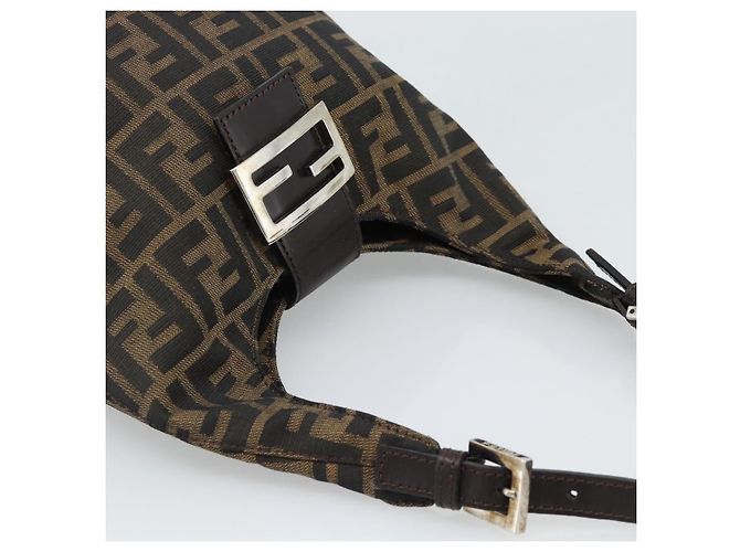 Borsa a Spalla FENDI Mamma Baguette in Tela Zucca Marrone Oro Auth 192273 D'oro - vista 6