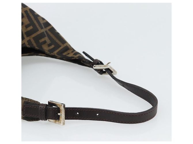 Borsa a Spalla FENDI Mamma Baguette in Tela Zucca Marrone Oro Auth 192273 D'oro - vista 7