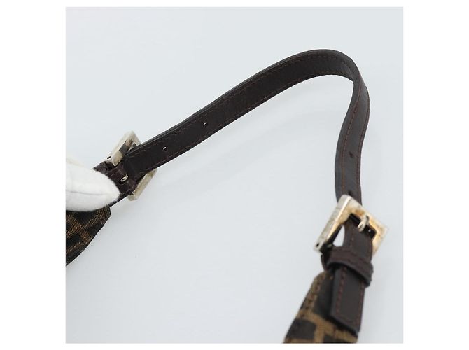 Borsa a Spalla FENDI Mamma Baguette in Tela Zucca Marrone Oro Auth 192273 D'oro - vista 8