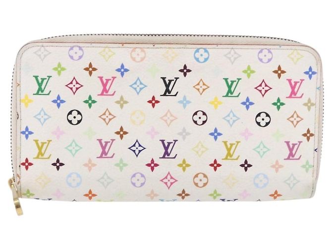 LOUIS VUITTON Monogram Multicolor Zippy Wallet White M60241 LV Auth 192944 Bianco - vista 13