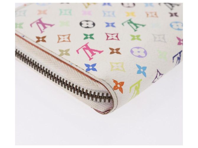 LOUIS VUITTON Monogram Multicolor Zippy Wallet White M60241 LV Auth 192944 Bianco - vista 15