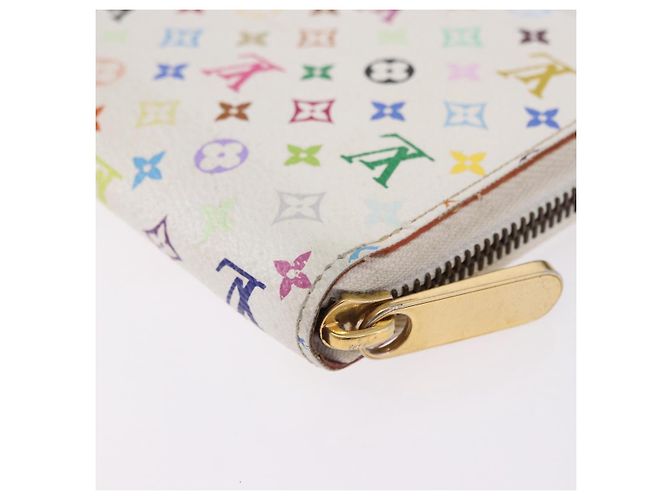 LOUIS VUITTON Monogram Multicolor Zippy Wallet White M60241 LV Auth 192944 Bianco - vista 16